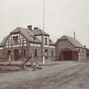 Banegården, der blev nedlagt i 1938 og nedrevet i 1979