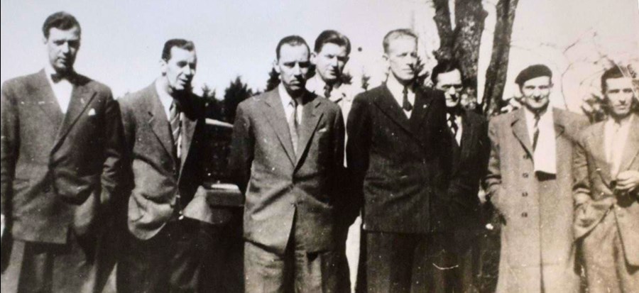 Nogle af Askov Gruppens medlemmer 16. april 1955